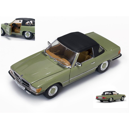 MERCEDES 350 SL 1977 LIGHT GREEN METALLIC 1:18 SunStar Auto Stradali Modellino