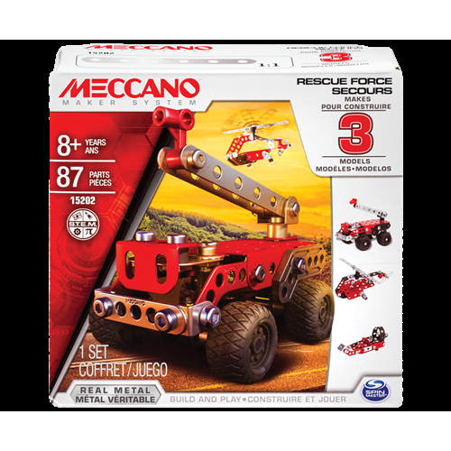MEZZI PRONTO INTERVENTO RESCUE FORCE 3 IN 1 PZ.87 Meccano Kit Art.Vari Modellino