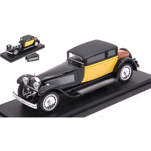 BUGATTI 41 ROYALE WEYMANN 1929 BLACK/YELLOW NORMAL BOX 1:43 Rio Auto d'Epoca Modellino