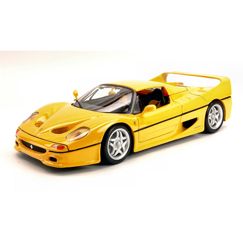 FERRARI F50 1995 YELLOW 1:18 Burago Auto Stradali Modellino