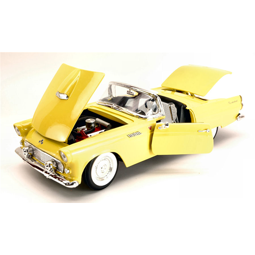 FORD THUNDERBIRD CONVERTIBLE HARD TOP 1955 YELLOW 1:18 Yat Ming Auto Stradali Modellino
