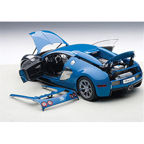 BUGATTI VEYRON 2009 ED.CENTENAIRE SILVER/BLUE 1:18 AutoArt Auto Stradali Modellino