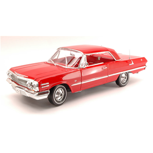 CHEVROLET IMPALA 1963 RED 1:18 Welly Auto Stradali Modellino