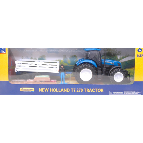 NEW HOLLAND TRACTOR T7.270 CARRO RIMORCHIO 1:32 New Ray Mezzi Agricoli e Accessori Modellino