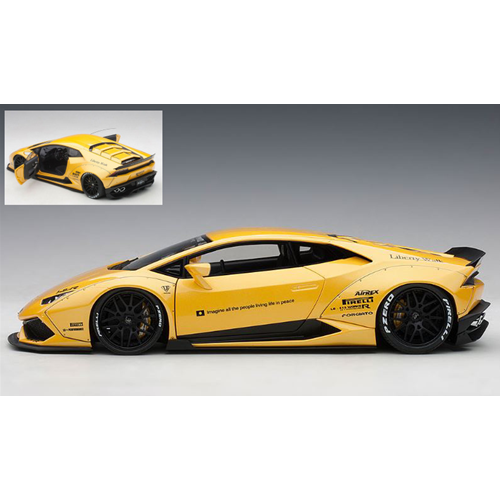 LAMBORGHINI HURACAN LIBERTY WALK METALLIC 2017 YELLOW 1:18 AutoArt Auto Stradali Modellino