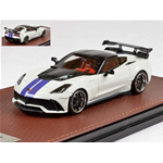 DARWIN PRO BLACK SAILS CORVETTE WIDEBODY 2016 WHITE W/BLUE STRIPES 1:43 GLM Models Auto Stradali Modellino