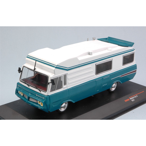 MAILLET ERIC 3 1977 WHITE/BLUE 1:43 Ixo Model Campers-Roulottes Modellino
