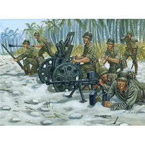 JAPANESE M92 LIGHT HOWITZER & AT TEAM KIT 1:72 Italeri Kit Figure Militari Modellino