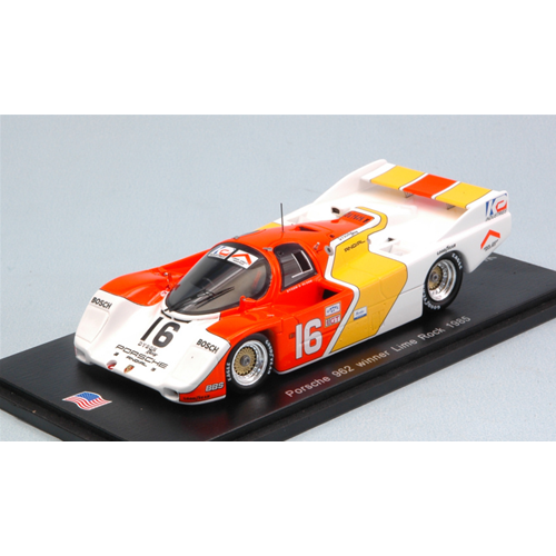 PORSCHE 962 C N.16 WINNER LIME ROCK 2 HOURS 1985 DRAKE OLSON 1:43 Spark Model Auto Competizione Modellino