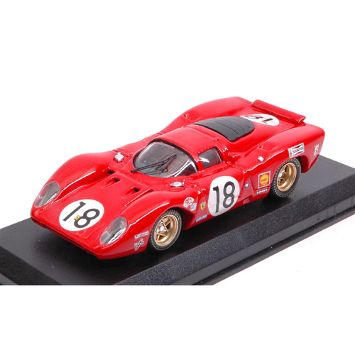 FERRARI 312 P COUPE' N.18 19th LE MANS 1969 RODRIGUEZ-PIPER 1:43 Best Model Auto Competizione Modellino