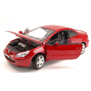 PEUGEOT 307 CONVERTIBLE 2003 RED 1:18 Solido Auto Stradali Modellino