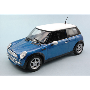 MINI COOPER 2001 BLUE/WHITE 1:18 MotorMax Auto Stradali Modellino