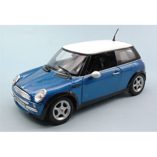 MINI COOPER 2001 BLUE/WHITE 1:18 MotorMax Auto Stradali Modellino