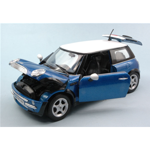 MINI COOPER 2001 BLUE/WHITE 1:18 MotorMax Auto Stradali Modellino