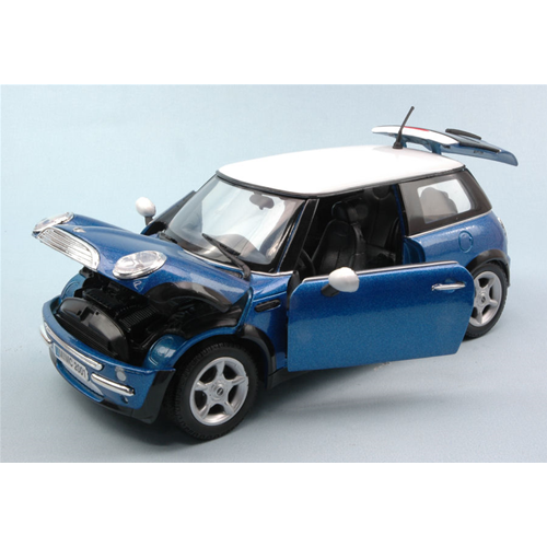 MINI COOPER 2001 BLUE/WHITE 1:18 MotorMax Auto Stradali Modellino