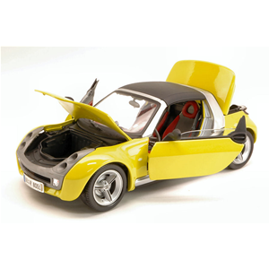 SMART ROADSTER 1999 YELLOW 1:18 Burago Auto Stradali Modellino