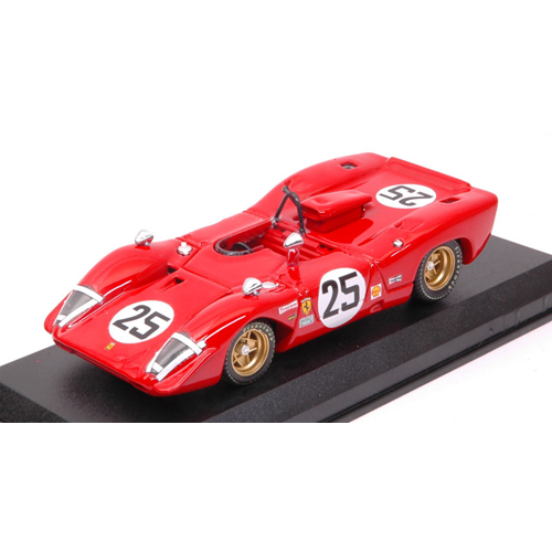 FERRARI 312 P SPIDER N.25 2nd 12H SEBRING 1969 ANDRETTI-AMON 1:43 Best Model Auto Competizione Modellino
