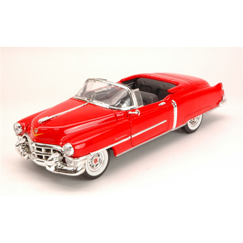 CADILLAC ELDORADO CONVERTIBLE 1953 RED 1:24 Welly Auto Stradali Modellino
