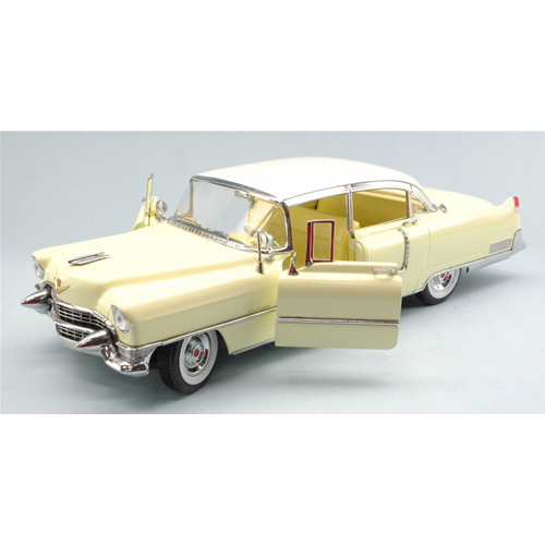 CADILLAC FLEETWOOD SERIES 60 SPECIAL 1955 LIGHT YELLOW 1:18 Greenlight Auto Stradali Modellino