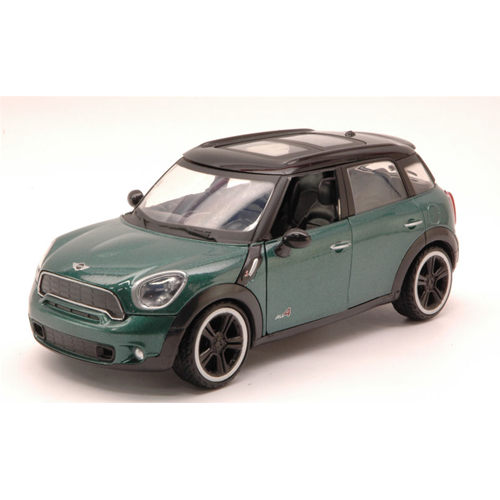 MINI COOPER S COUNTRYMAN 2011 GREEN W/BLACK ROOF 1:24 MotorMax Auto Stradali Modellino