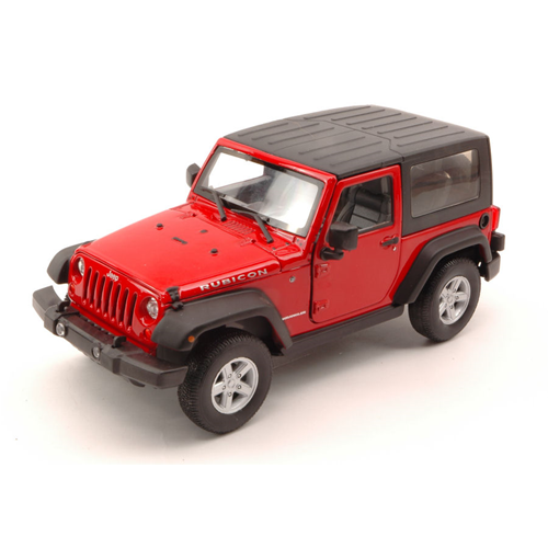 JEEP WRANGLER RUBICON 2007 SOFT TOP RED 1:24 Welly Auto Stradali Modellino