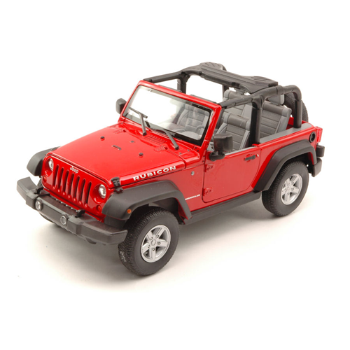 JEEP WRANGLER RUBICON 2007 OPEN RED 1:24 Welly Auto Stradali Modellino