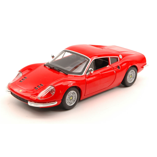 FERRARI DINO 246 GT 1969 RED 1:24 Burago Auto Stradali Modellino
