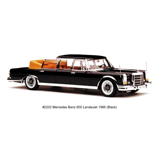 MERCEDES 600 LANDAULET 1966 BLACK 1:18 SunStar Auto Stradali Modellino