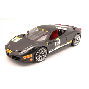 FERRARI 458 CHALLENGE 2010 MATT BLACK HERITAGE 1:18 Hot Wheels Auto Stradali Modellino