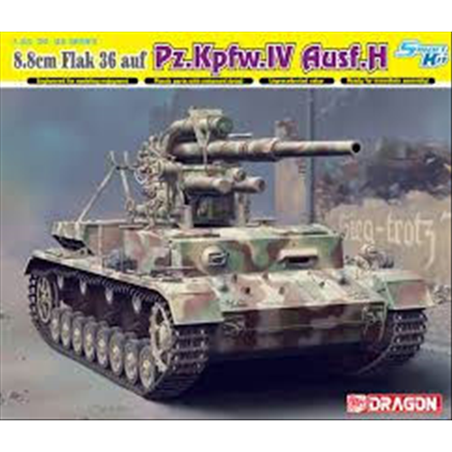 FLAK 36 88 mm PZ KPFW IV H KIT 1:35 Dragon Kit Mezzi Militari Modellino