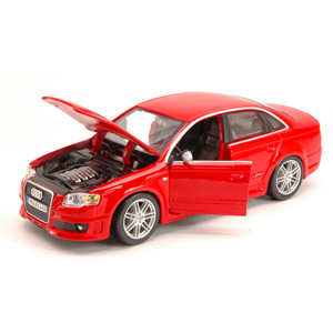 AUDI RS 4 2005 RED 1:24 Burago Auto Stradali Modellino
