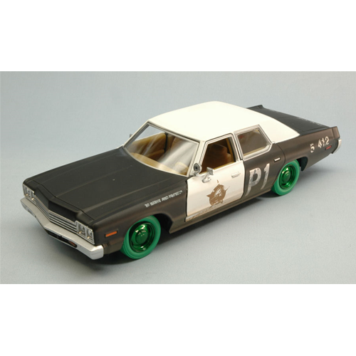 DODGE MONACO 1974 BLUES BROTHERS 1980 GREEN WHEELS (LIMITED) 1:24 Greenlight Movie Modellino