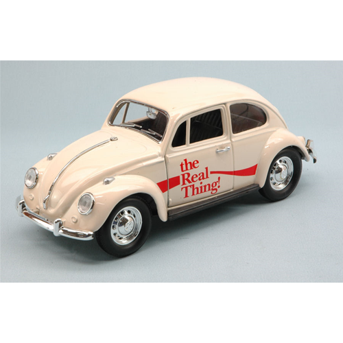 VW BEETLE 1966 CREAM COCA COLA 1:24 Motorcity Classics Veicoli Commerciali Modellino