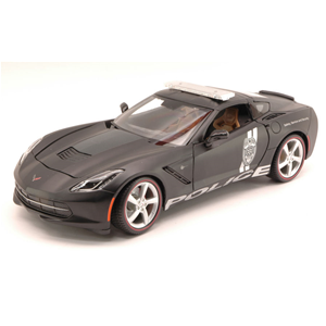CORVETTE STINGRAY 2014 SAFETY SERVICE AND SECURITY MATT BLACK 1:18 Maisto Forze dell'Ordine Modellino