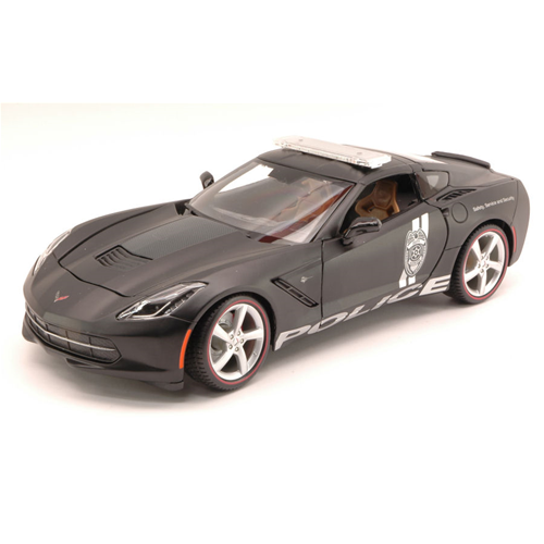 CORVETTE STINGRAY 2014 SAFETY SERVICE AND SECURITY MATT BLACK 1:18 Maisto Forze dell'Ordine Modellino