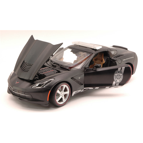 CORVETTE STINGRAY 2014 SAFETY SERVICE AND SECURITY MATT BLACK 1:18 Maisto Forze dell'Ordine Modellino