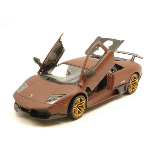 LAMBORGHINI MURCIELAGO LP670-4 SV 2010 SATIN SERIES MATT BROWN 1:24 MotorMax Auto Stradali Modellino