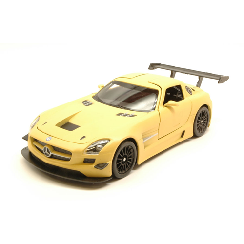 MERCEDES SLS AMG GT3 2012 SATIN SERIES MATT YELLOW 1:24 MotorMax Auto Stradali Modellino