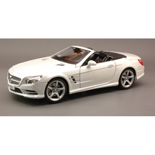 MERCEDES SL500 CONVERTIBLE 2012 METALLIC WHITE 1:18 Maisto Auto Stradali Modellino