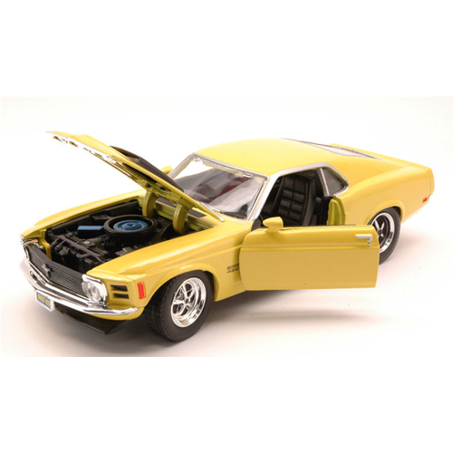 FORD MUSTANG BOSS 429 1970 YELLOW 1:24 MotorMax Auto Stradali Modellino
