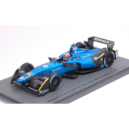 RENAULT e.dams P.GASLY 2017 N.9 Rd10 NEW YORK FORMULA "E" 1:43 Spark Model Auto Competizione Modellino