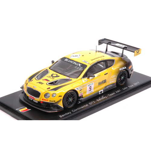 BENTLEY CONTINENTAL GT3 N.9 NC 24H SPA 2017 JONS-PEPPER-VERDONCK 1:43 Spark Model Auto Competizione Modellino