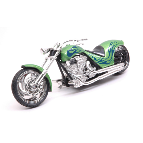 IRON CHOPPER GREEN METALLIC 1:18 MotorMax Moto Modellino