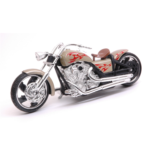 IRON CHOPPER BEIGE METALLIC 1:18 MotorMax Moto Modellino
