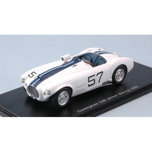 CUNNINGHAM C4 N.57 WINNER 12 H SEBRING 1953 J.FITCH-P.WALTERS 1:43 Spark Model Auto Competizione Modellino