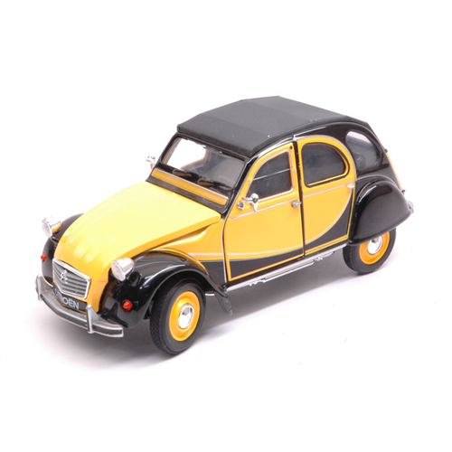 CITROEN 2 CV 6 CHARLESTON 1982 YELLOW/BLACK 1:24-27 Welly Auto Stradali Modellino