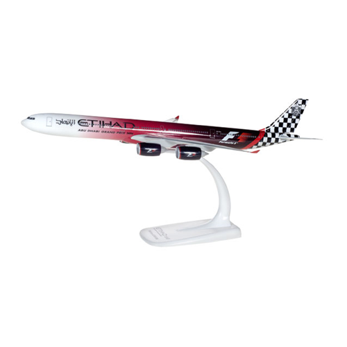 AIRBUS A340-600 ETHIAD AIRWAYS "ABU DHABI F1 GRAND PRIX" cm 28 Herpa Aerei Modellino