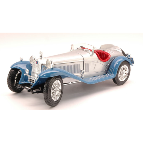 ALFA ROMEO 8 C 2300 SPIDER 1932 SILVER/BLUE 1:18 Burago Auto d'Epoca Modellino