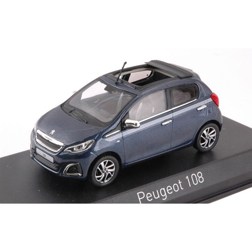 PEUGEOT 108 TOP ! COLLECTION 2017 SMALT BLUE 1:43 Norev Auto Stradali Modellino
