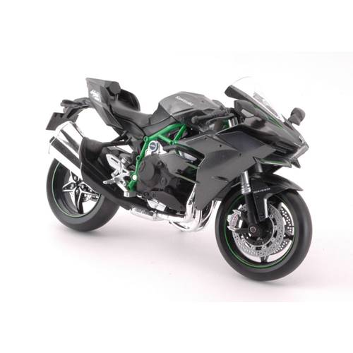 KAWASAKI NINJA H2 2015 BLACK/GREEN 1:12 Aoshima Moto Modellino